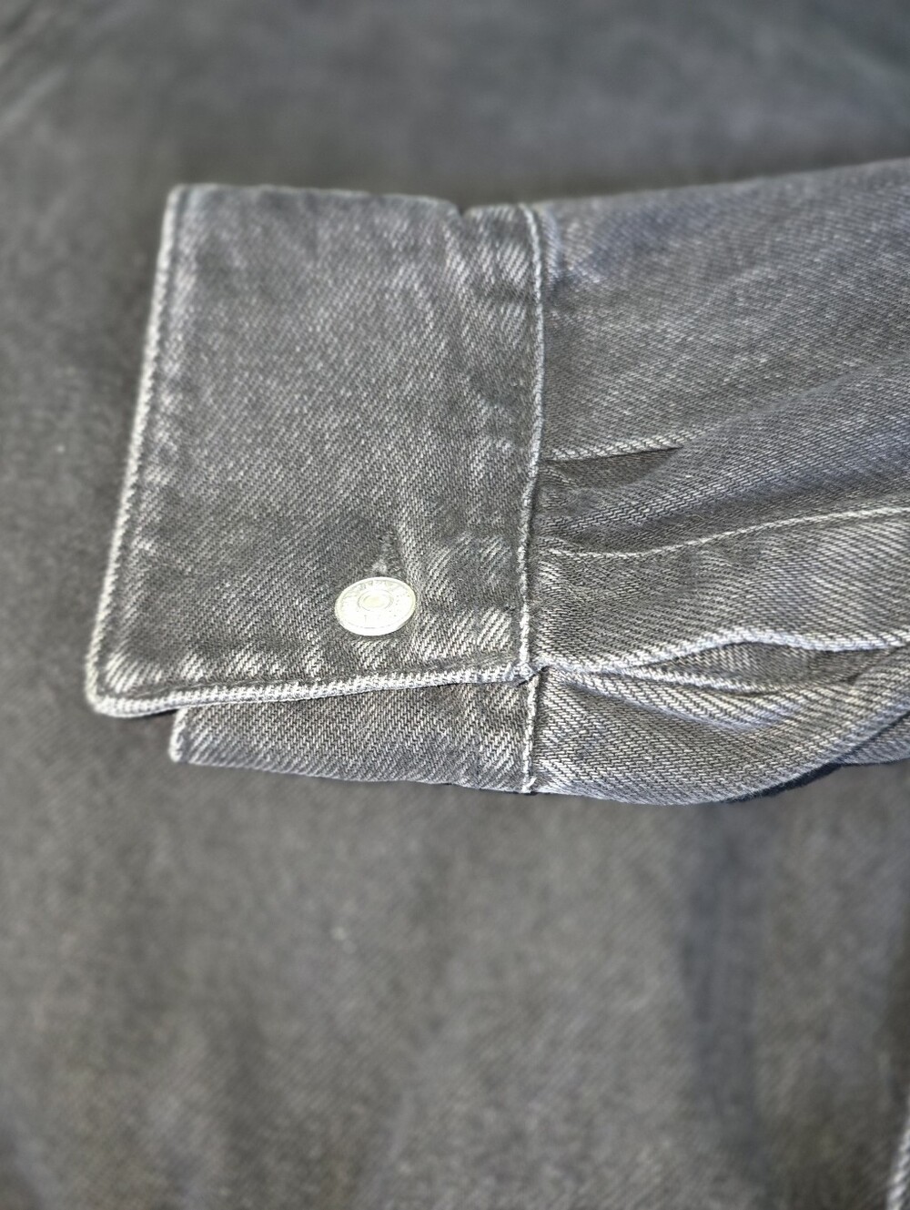 NWT Zara Washed Black Denim Mini Shirt Dress New Size M - Picture 13 of 13